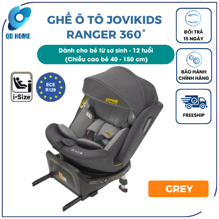 Ghế Ô Tô Jovikids Ranger xoay 360 - i-size R129 + Isofix (cho bé cao 40 - 150 cm)
