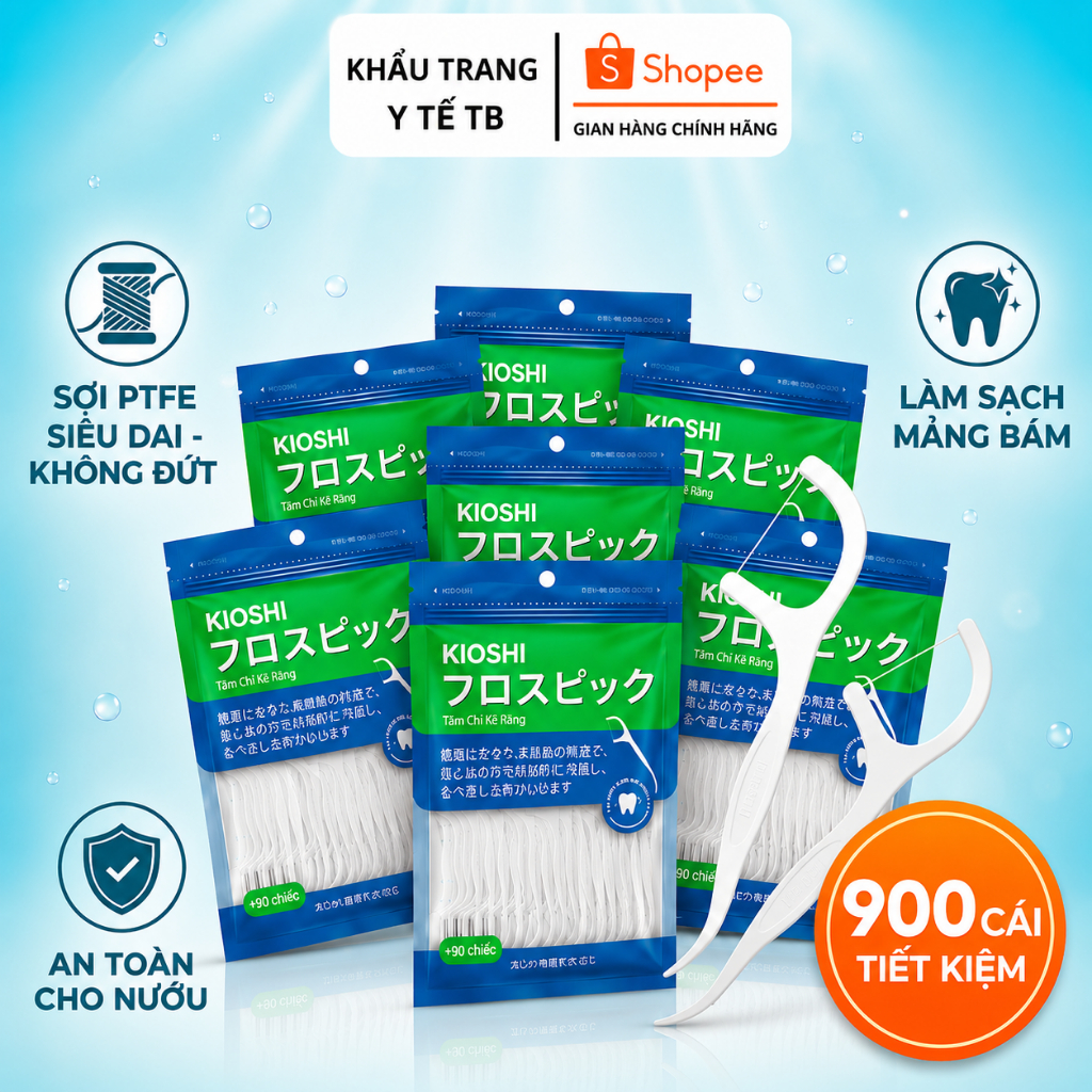 Tăm chỉ nha khoa Cao Cấp KIOSHI công nghệ Nhật Bản vệ sinh răng miệng sạch sẽ…