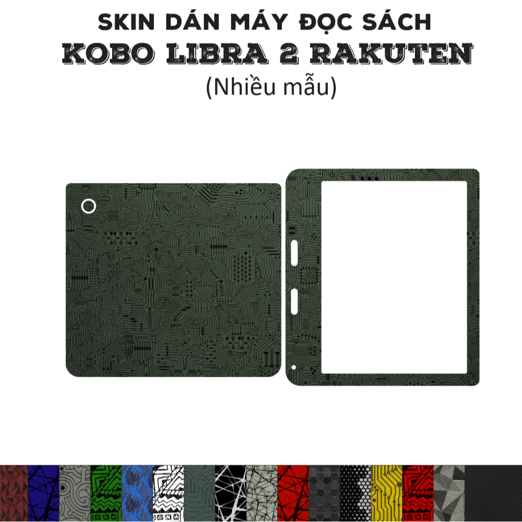 Skin dán máy đọc sách Kobo Libra 2 Rakuten (Nhiều mẫu) | Miếng dán Film 3m chống bám bẩn, bảo vệ Kob