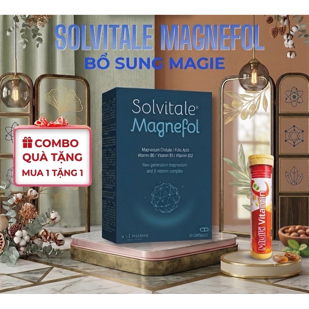 Viên Uống Bổ Sung Magie Solvitale Magnefol Nhập Khẩu Latvia - Hỗ Trợ Giảm Chuột Rút, Mệt Mỏi, Tốt Ch