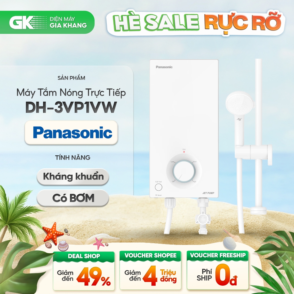 DH-3VS1VW | DH-3VP1VW | DH-4VP1VW | DH-4VS1VW Máy Nước Nóng Trực Tiếp Panasonic [Freeship HCM]{GIẢM 