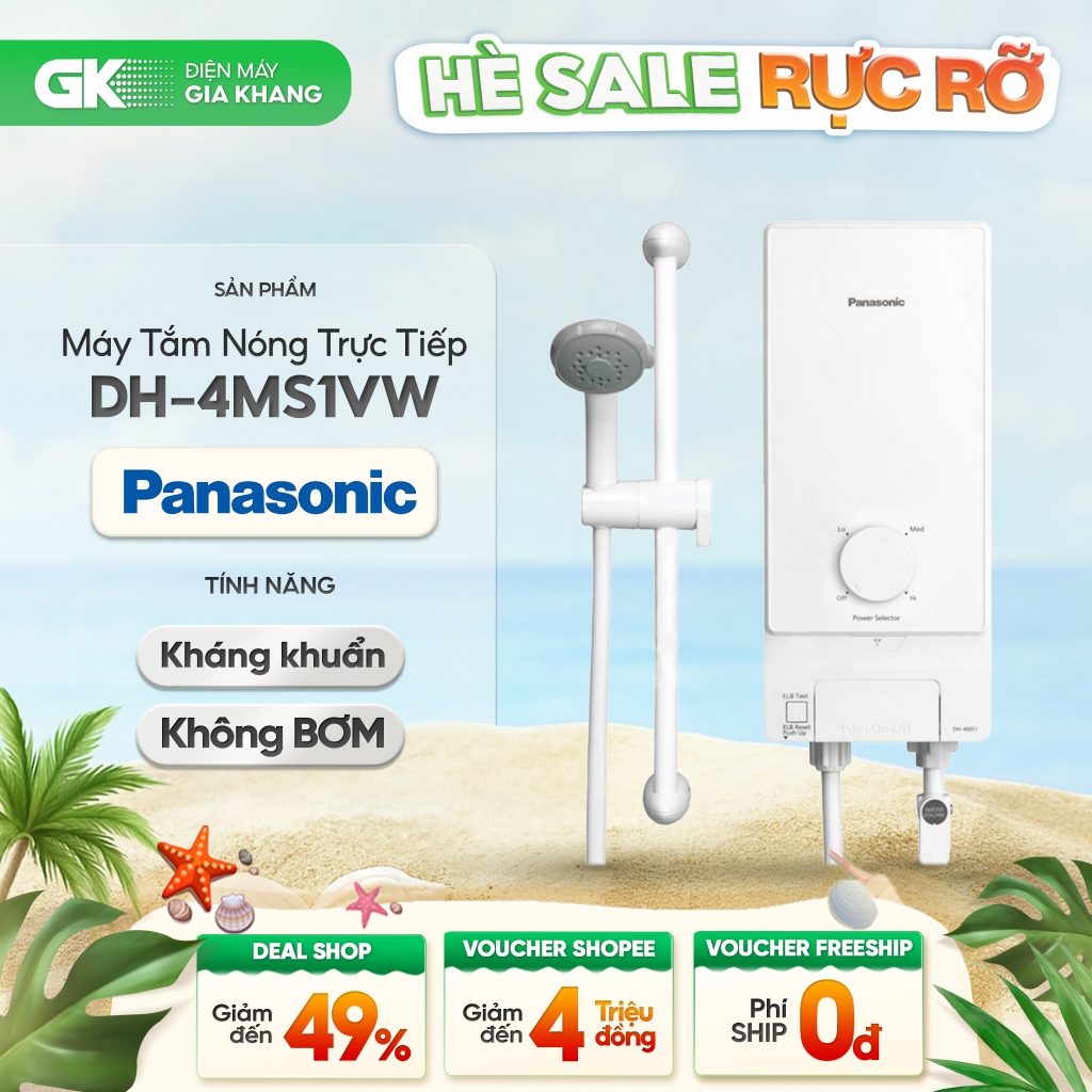 DH-4MS1VW - Máy Nước Nóng Trực Tiếp Panasonic 4500W DH-4MS1VW - Không Bơm [Freeship HCM]