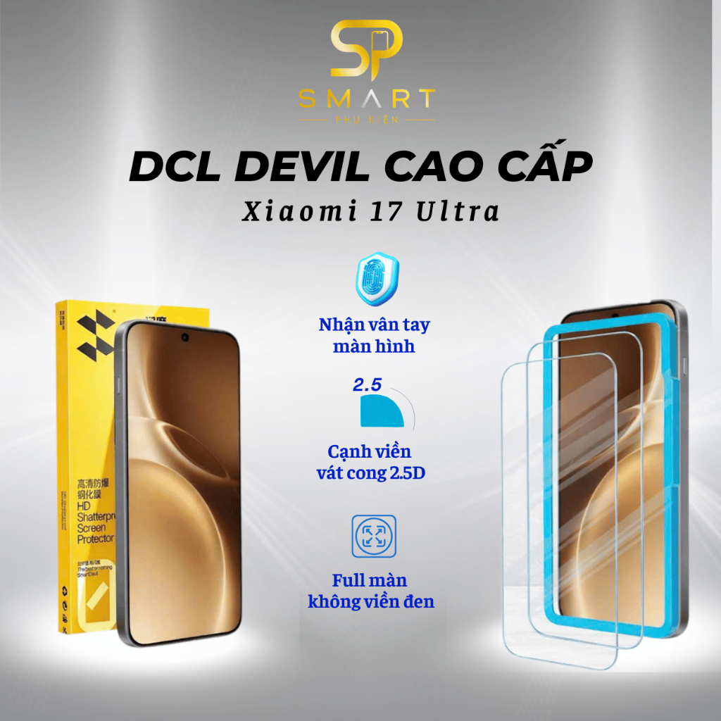 Kính Cường Lực Tự Dán Smart DEVIL Xiaomi 17 Ultra  - Chống Trầy Xước Ánh Sáng Xanh
