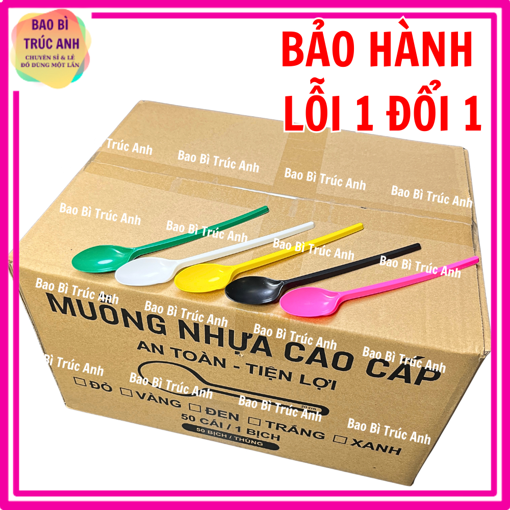 [ THÙNG 2500 CÁI ] Muỗng Nhựa Dùng Một Lần , Muỗng Trà Sữa 20cm Hàng loại 1 CAO CẤP _ Giá Tận Xưởng