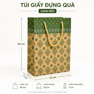 Combo 50c túi giấy đựng quà tặng size 15 x 20 x 7cm. s6