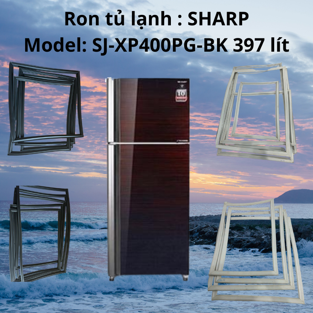 RON (GIOĂNG) TỦ LẠNH SHARP  model: SJ - XP400PG - PK (397L)