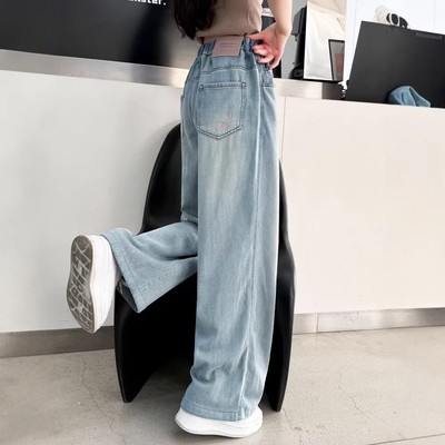 [Sale Mã Mới] Quần Jean Ống Rộng, Quần Bò Ống Suông Phong Cách Thời Trang Cho Các Bé Gái Jt321