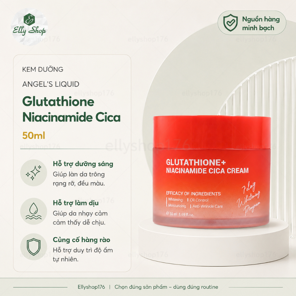 [Đỏ] Kem Dưỡng Angel's Liquid Glutathione + Niacinamide Cica - Ellyshop176