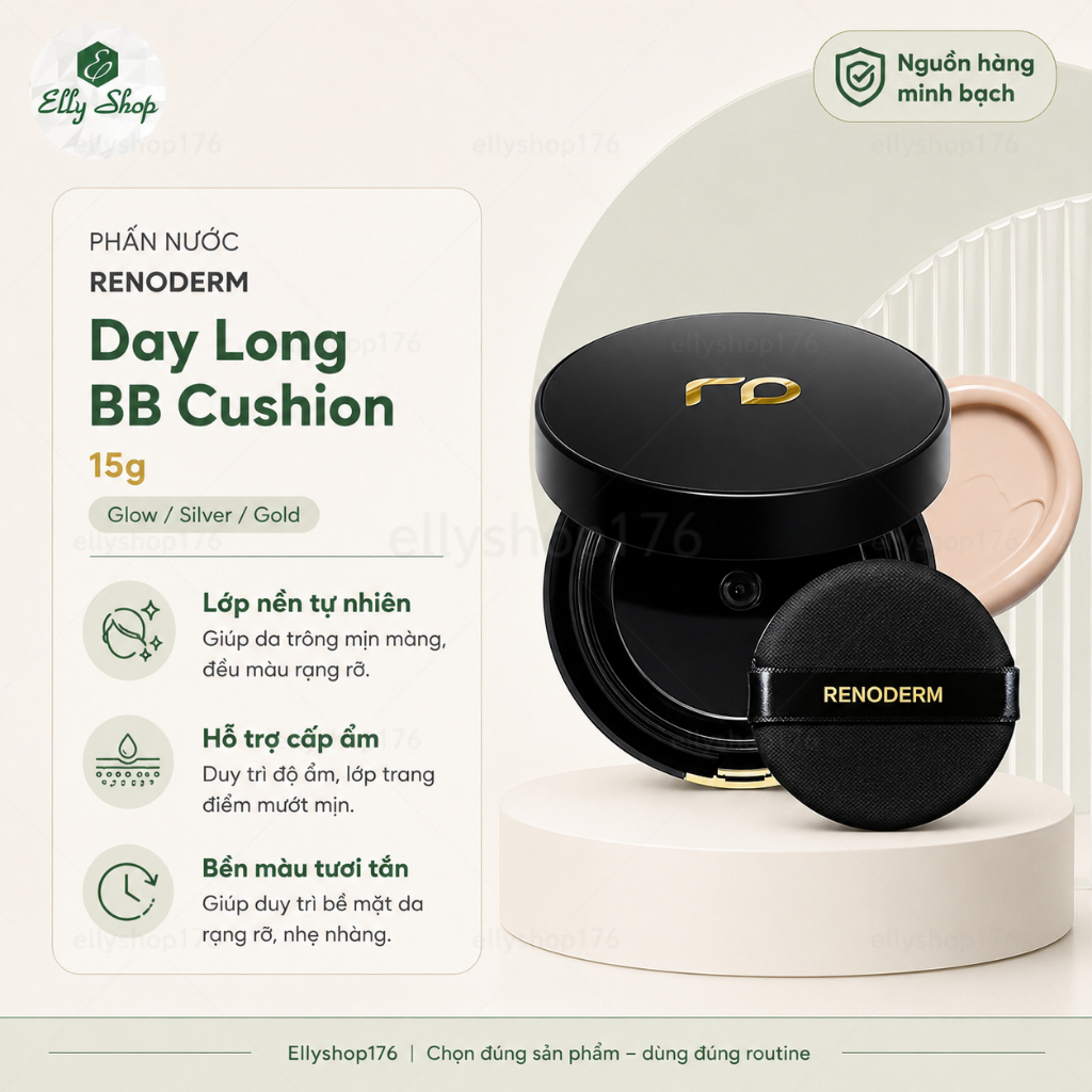 [Công ty] Phấn nước Renoderm Day Long BB Cushion dành cho da Treatment - Ellyshop176