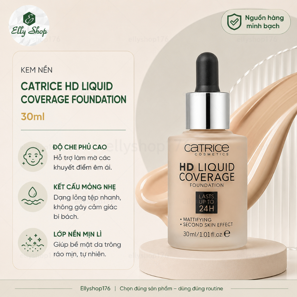 Kem Nền HD Liquid Coverage Foundation - 30ml - Ellyshop176