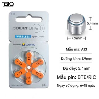 Pin máy trợ thính Powerone P13 PR48 A13 PR70 A10 P10 PR41 A312 P312 PR44 A675 P675zin Đức