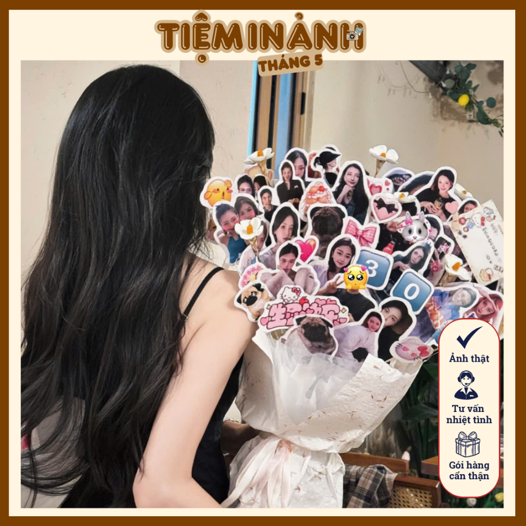 [HỎA TỐC HN] Bó Hoa In Ảnh Idol Theo Yêu Cầu - Tiệm in ảnh - Quà Tặng Idol, Fanmeeting, Tốt Nghiệp, 