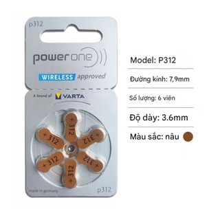 Pin máy trợ thính Powerone P13 PR48 A13 PR70 A10 P10 PR41 A312 P312 PR44 A675 P675zin Đức