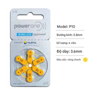 Pin máy trợ thính Powerone P13 PR48 A13 PR70 A10 P10 PR41 A312 P312 PR44 A675 P675zin Đức