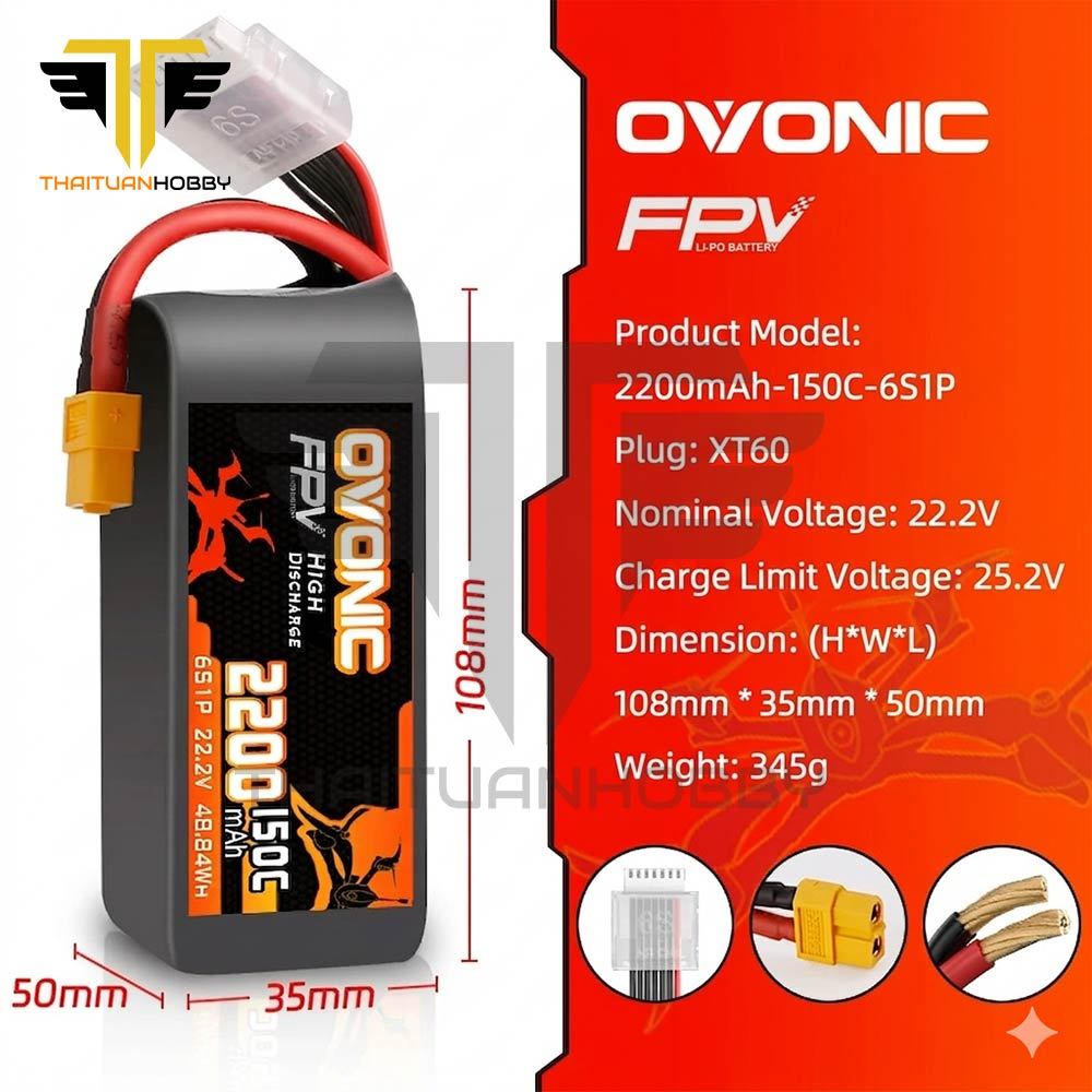 [HỎA TỐC] Ovonic 2200mah 6s 150c