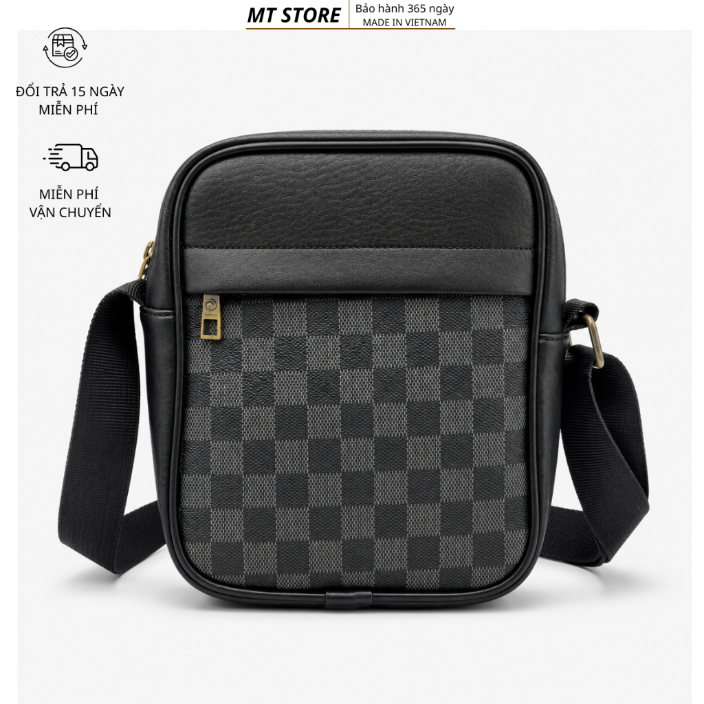 Túi Đeo Chéo Nam Nữ MT STORE Urban Leather Bag, Da Cao Cấp Chống Nước, Form Đứng Chống Sốc