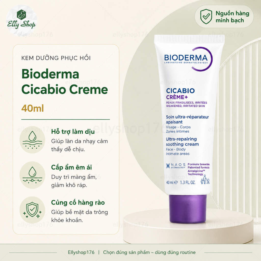[Mẫu mới] Kem dưỡng phục hồi Cicabio Soothing Repairing Cream - Ellyshop176