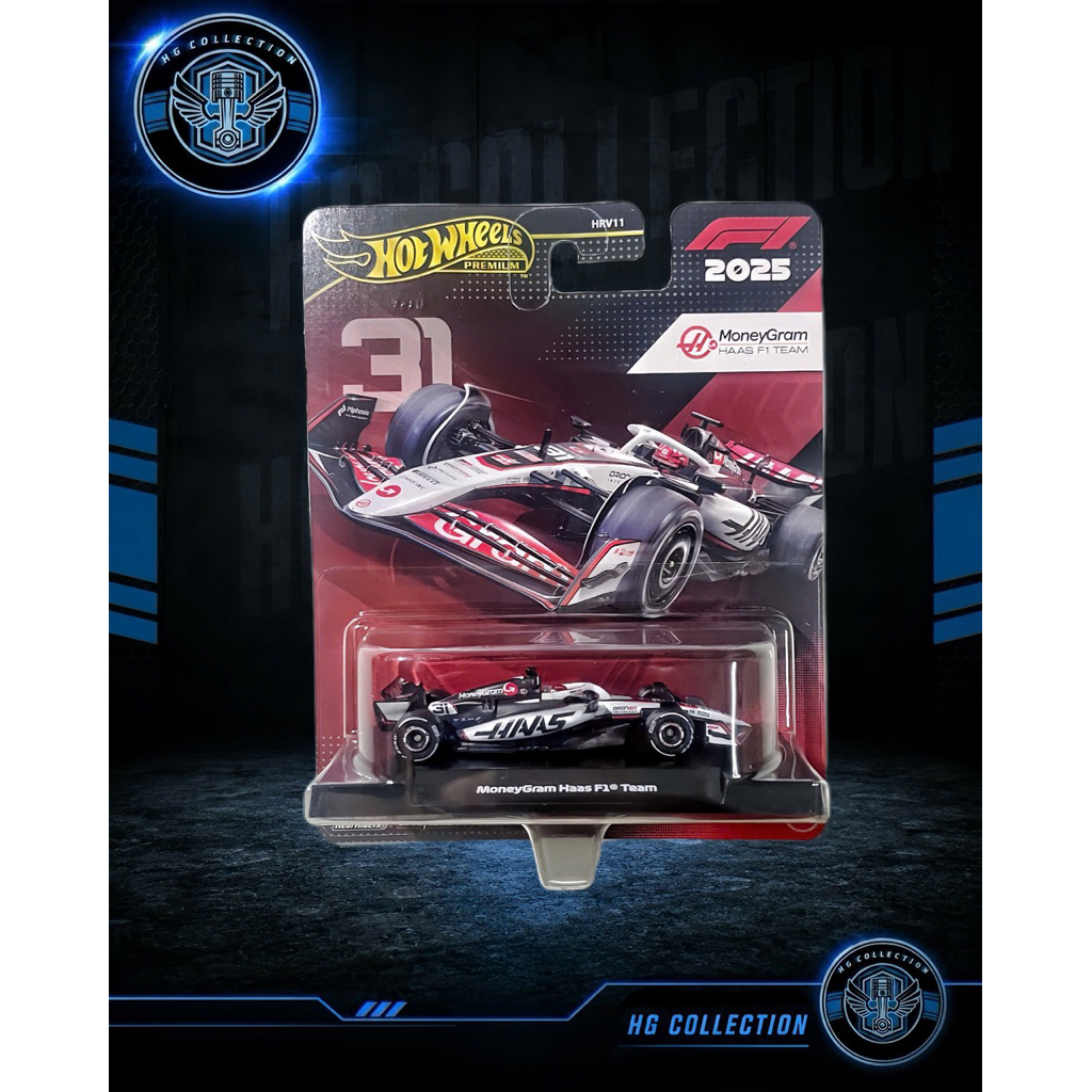 xe đồ chơi mô hình Hotwheels Premium F1 2025 : MoneyGram Haas F1 Team #31