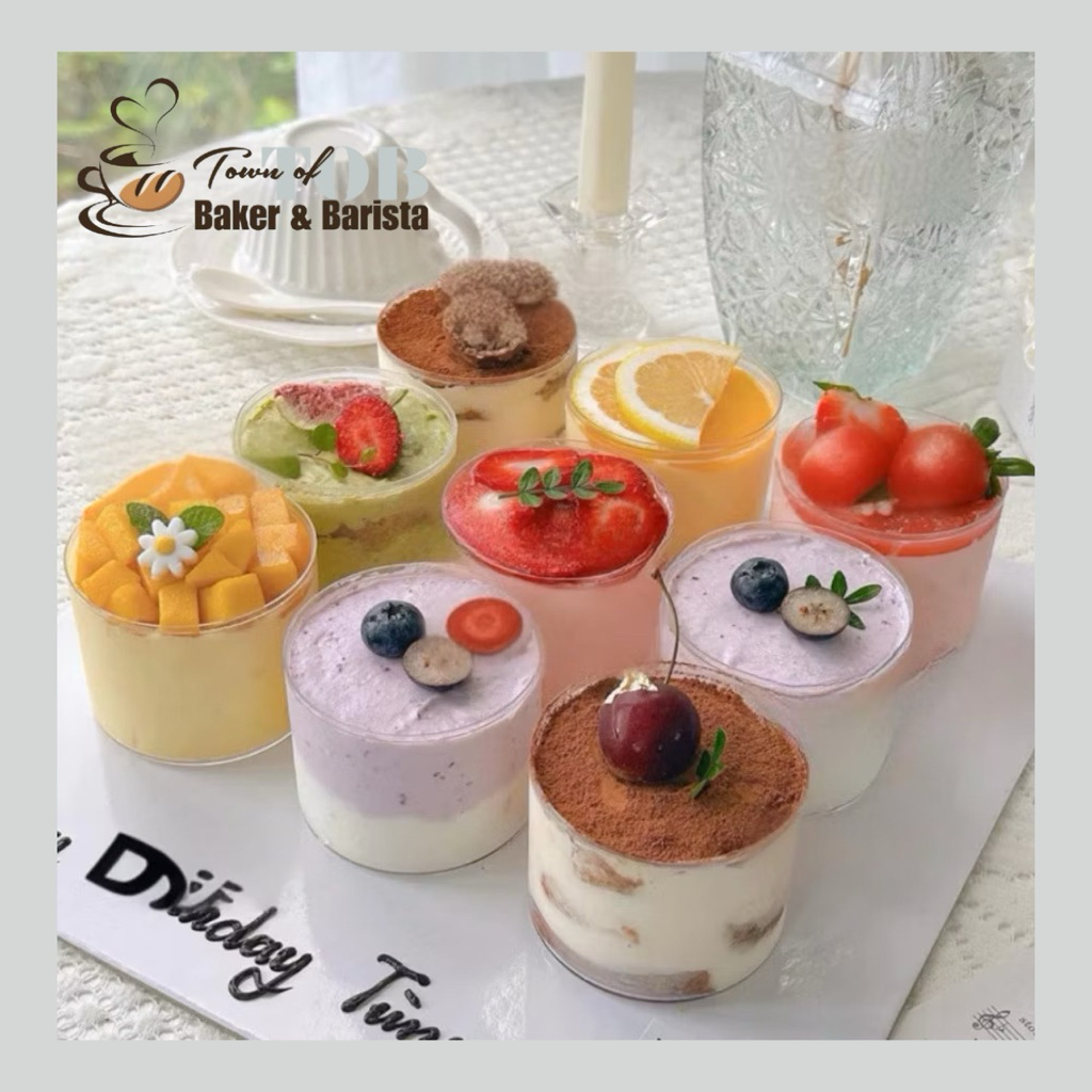 Set 50 HỦ MICA TRÒN ĐỰNG BÁNH 200ml - LY ĐỰNG BÁNH MOUSSE, TIRAMISU, PANNA COTTA - Mã SP: GD2016 - T