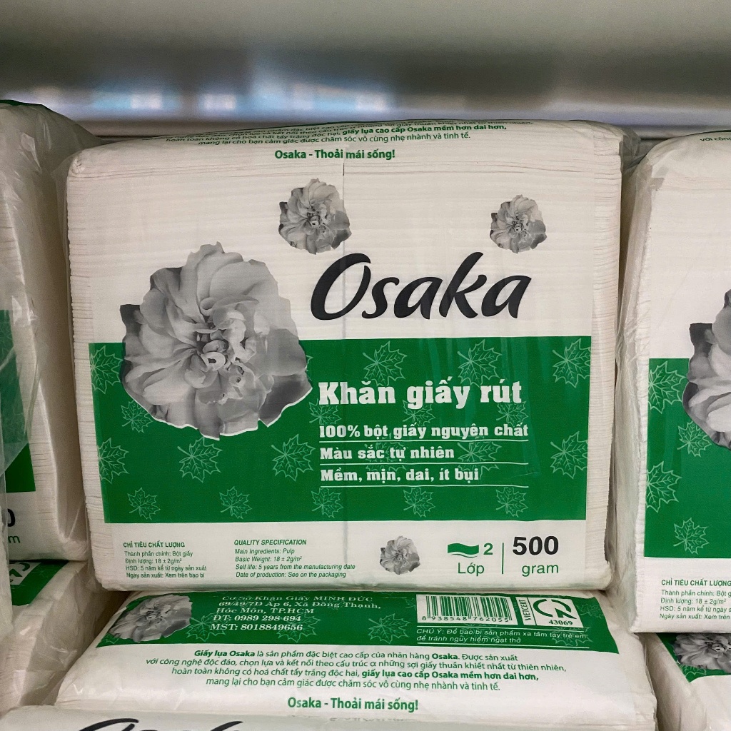 KHĂN GIẤY RÚT OSAKA 500GR – 100% BỘT GIẤY NGUYÊN CHẤT