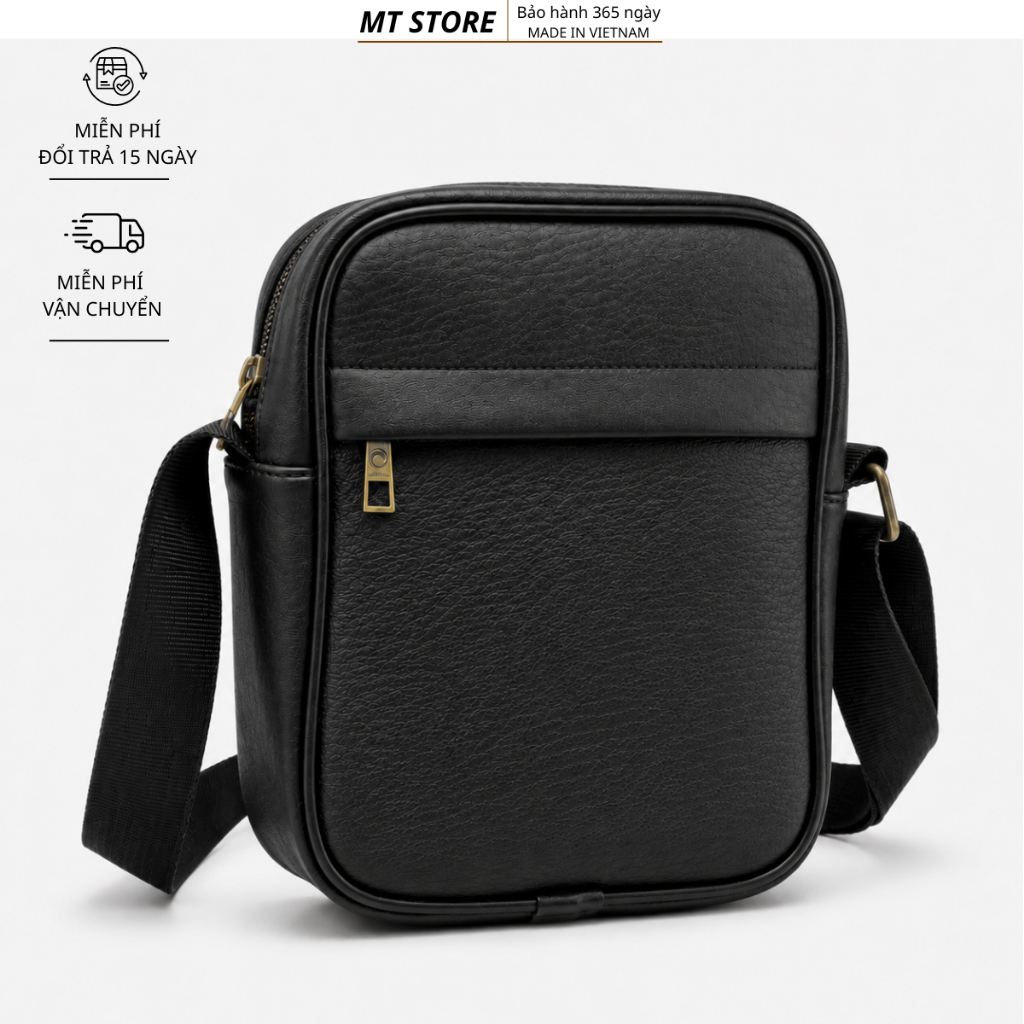 Túi Đeo Chéo Nam MT STORE Classic Leather Crossbody Bag, Da Cao Cấp, Phụ Kiện Đồng Cổ