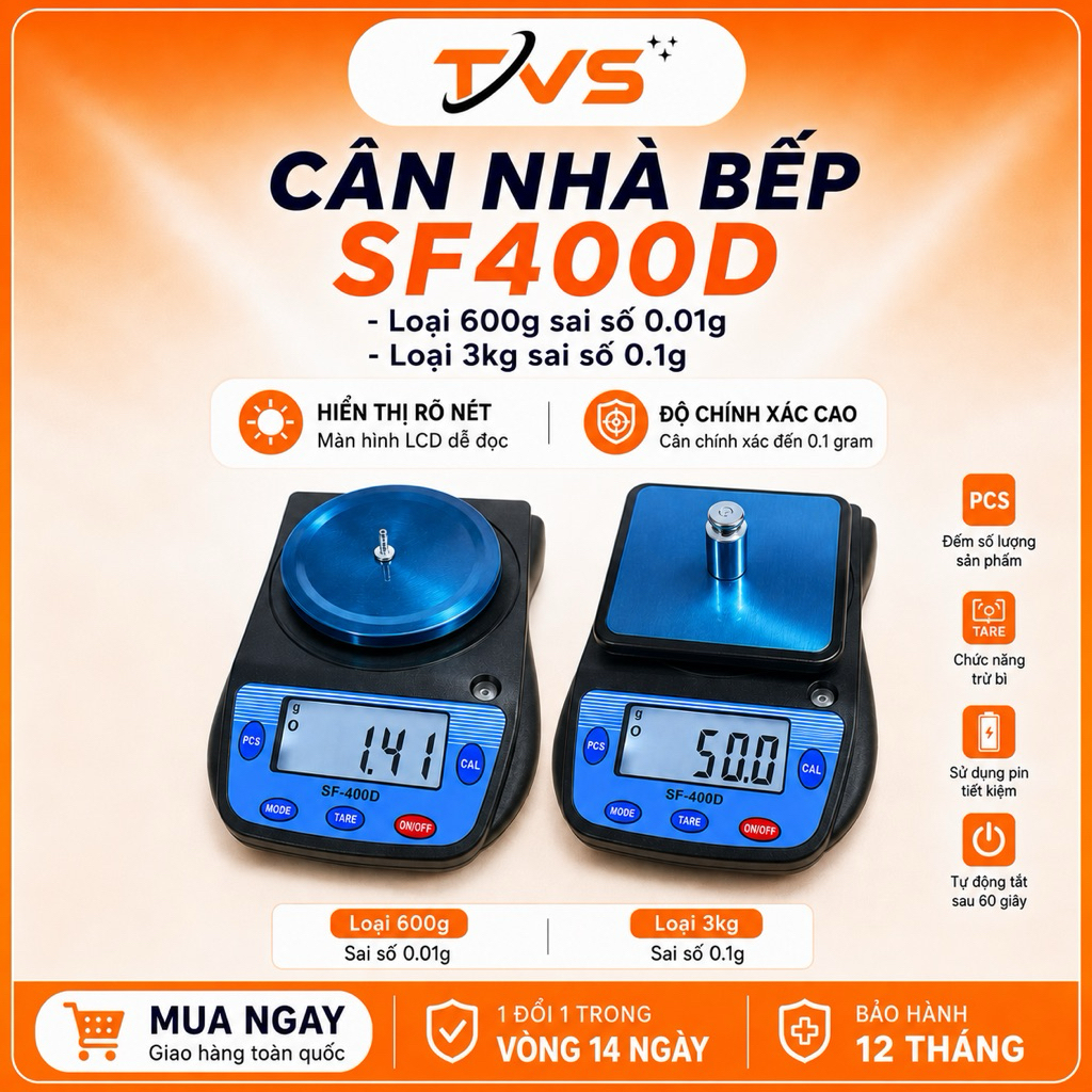 Cân tiểu ly SF400D 500g/0.01g - 3kg/0.1g BH12T