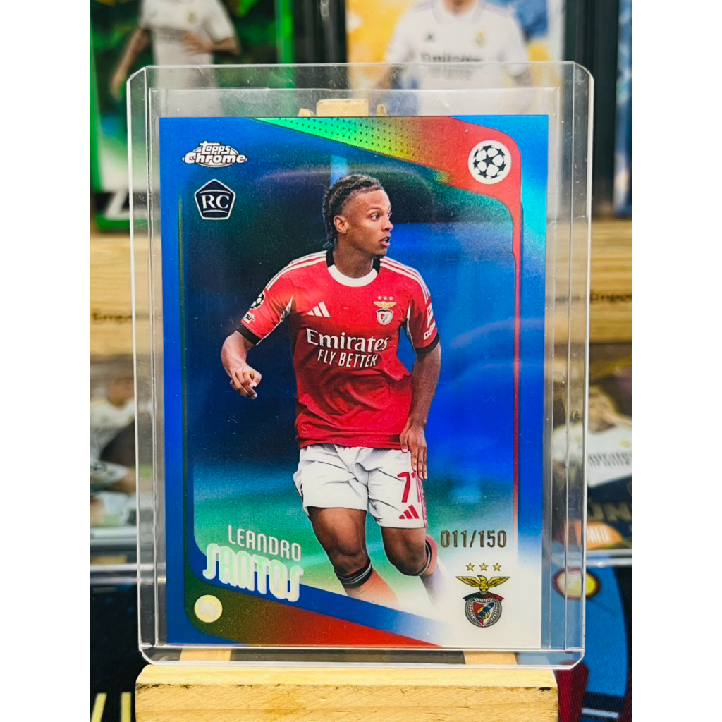 Thẻ bóng đá Leandro Santos Benfica /150 Topps Chrome UCC 2025/26