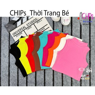 Áo Croptop Sát Nách Cổ Cao 3cm Phong Cách Sang Chảnh Khỏe Khoắn Cho Bé Gái