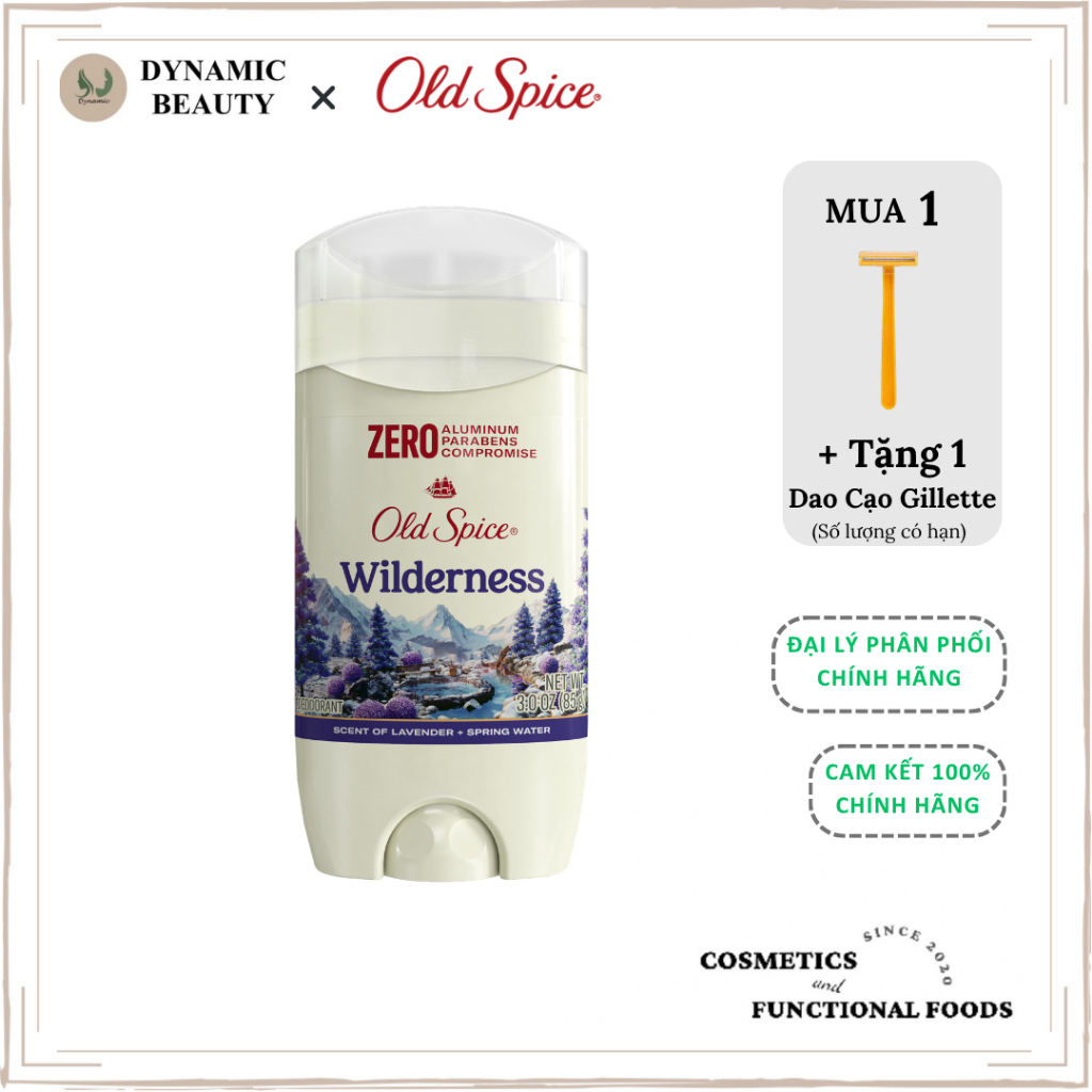 [Che tên] Sáp khử mùi Old Spice Wilderness with lavender deodorant 85g hàng Mỹ nhập khẩu