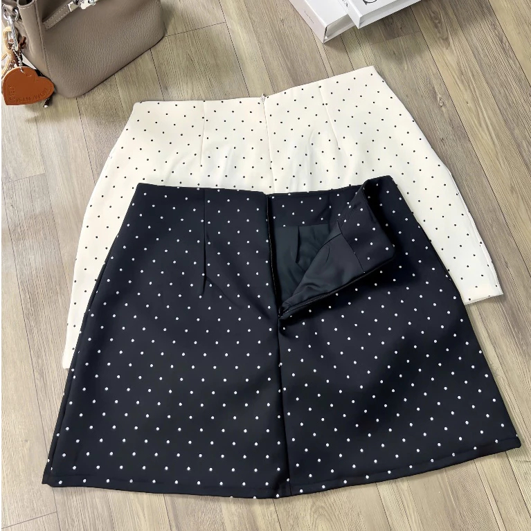 Chân Váy Chấm Bi Chữ A Khóa Kéo Cạp Cao Có Quần Bảo Hộ 2 Phong Cách Hàn Quốc M081 | BigBuy360 - bigbuy360.vn