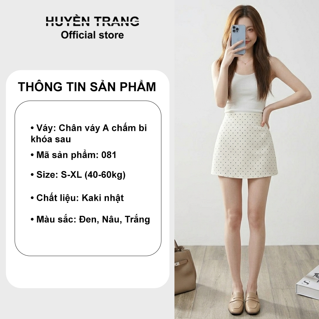 Chân Váy Chấm Bi Chữ A Khóa Kéo Cạp Cao Có Quần Bảo Hộ 2 Phong Cách Hàn Quốc M081 | BigBuy360 - bigbuy360.vn