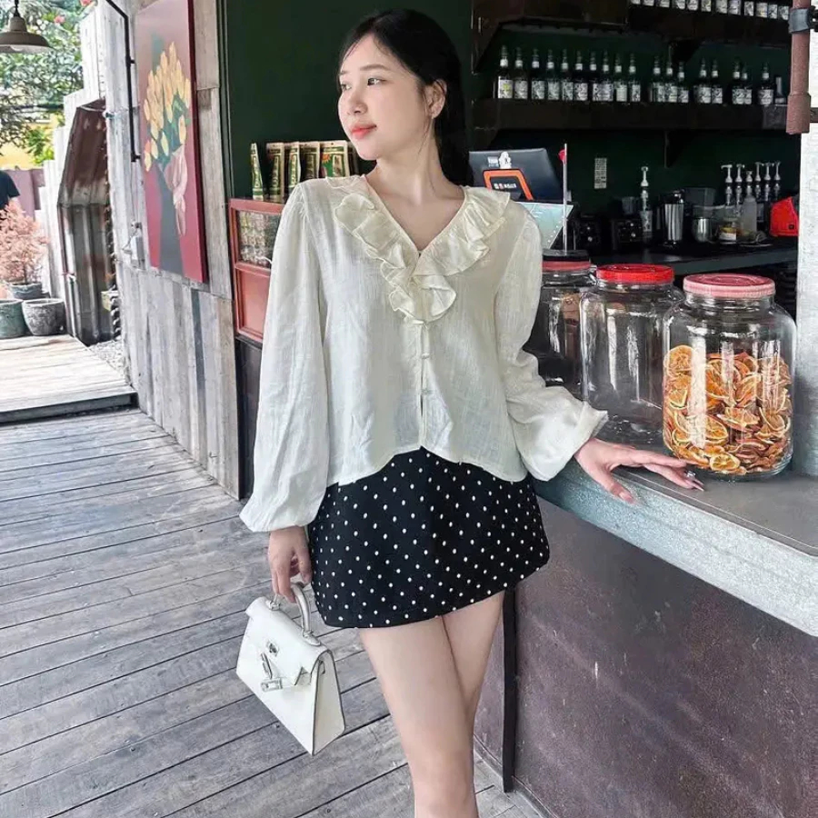 Chân Váy Chấm Bi Chữ A Khóa Kéo Cạp Cao Có Quần Bảo Hộ 2 Phong Cách Hàn Quốc M081 | BigBuy360 - bigbuy360.vn