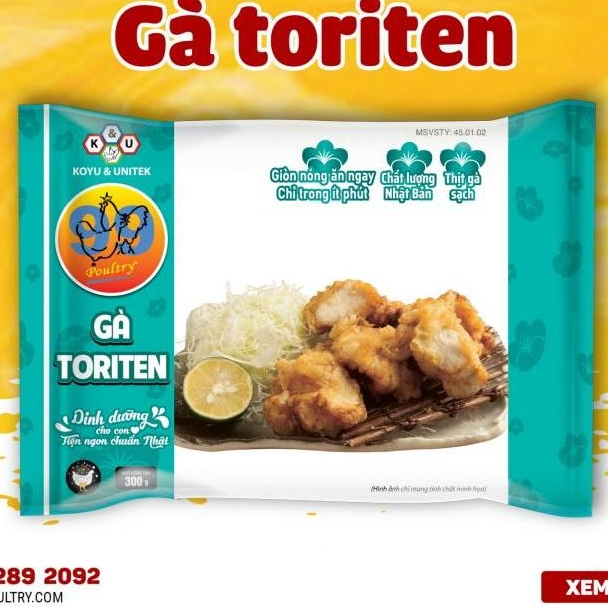 Gà Toriten 99Poultry 300g - Gà Tempura Chiên Giòn Kiểu Nhật, Thịt Gà Tẩm Bột Sẵn
