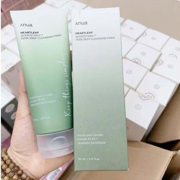 Sữa Rửa Mặt Anua Diếp Cá Làm Sạch Sâu Anua Heartleaf Quercetinol Pore Deep Cleansing Foam （150ml）