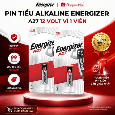 Pin Energizer A27_12 volt - Vỉ 1 viên - Hàng chính hãng