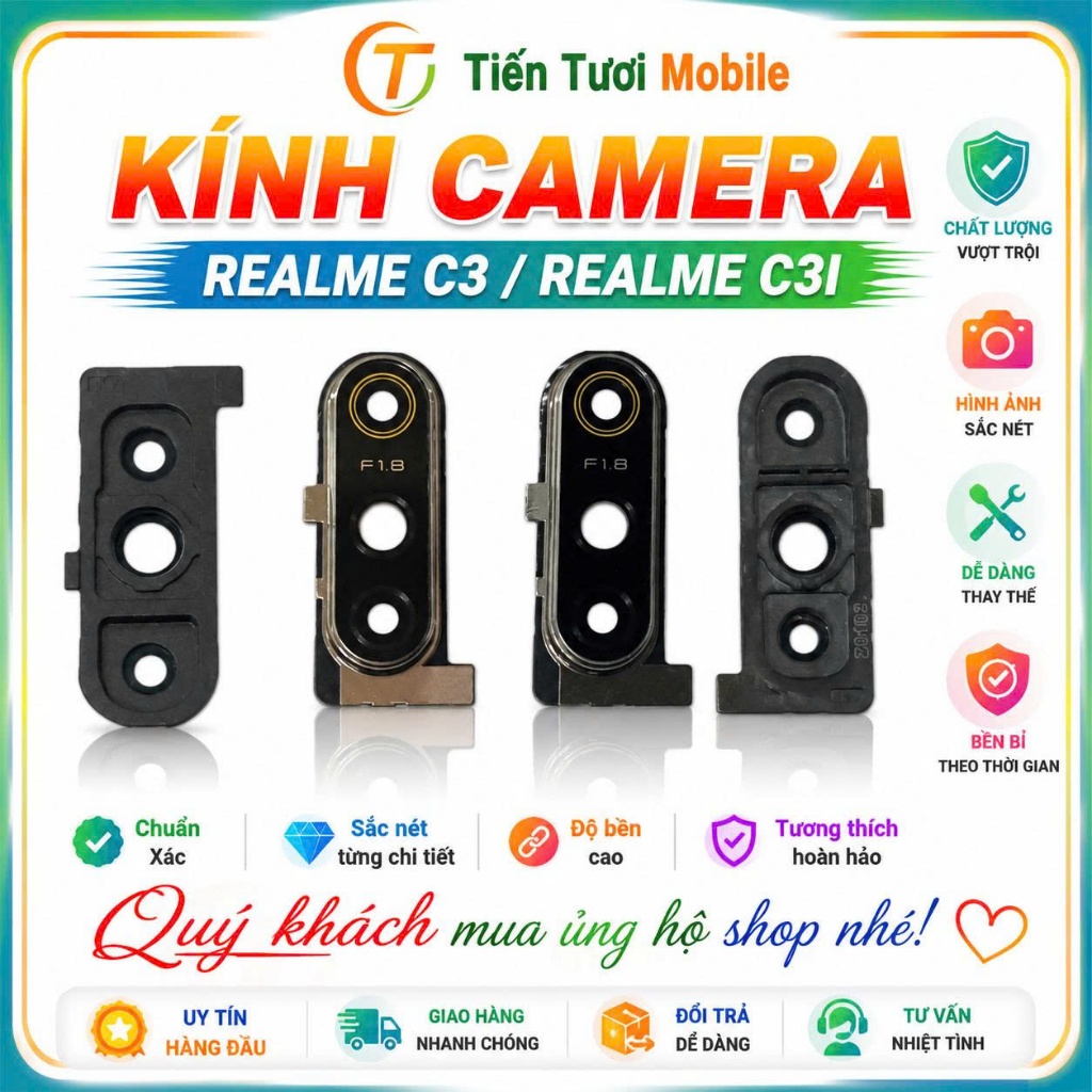 Kính Camera Realme C3 / C3i (Kính + Vành) – Linh Kiện Thay Thế