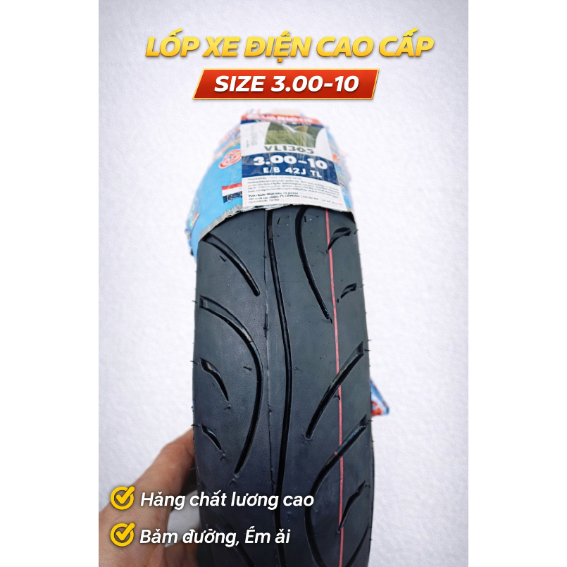Lốp xe điện 3.00-10 mới hc shop