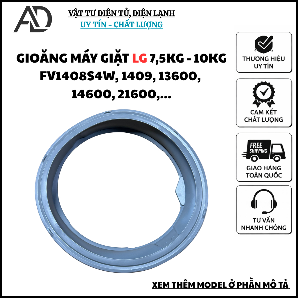 Gioăng Ron Máy Giặt LG 7,5kg-10kg FV1408S4W 1409-13600-14600-21600-FC1475N5W2-F1208NPRW-FC1408S3E,..