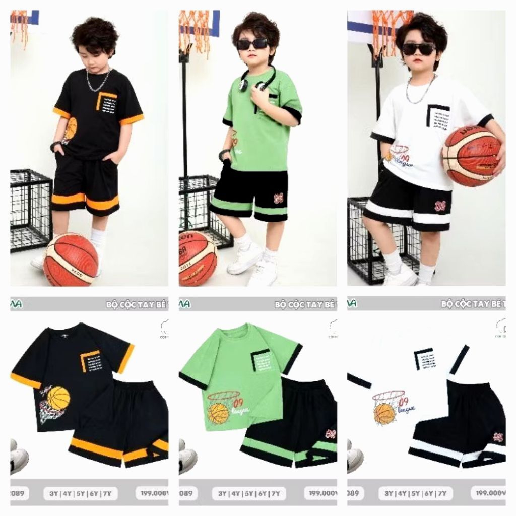 Bộ thể thao cotton bé trai Dokma 3-7Y DB2089