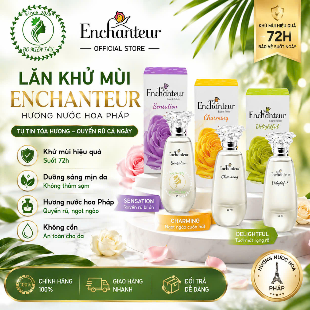 Nước Hoa Enchanteur 50ml Chính Hãng – Hương Nước Hoa Pháp Quyến Rũ, Lưu Hương Lâu Cho Nữ