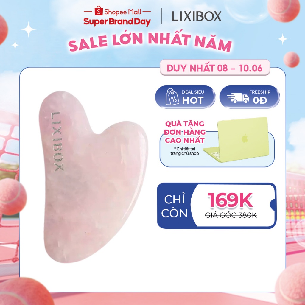 Dụng cụ Massage Mặt Đá Thạch Anh Hình Trái tim Lixibox Heart-Shaped Gua Sha Facial Tool
