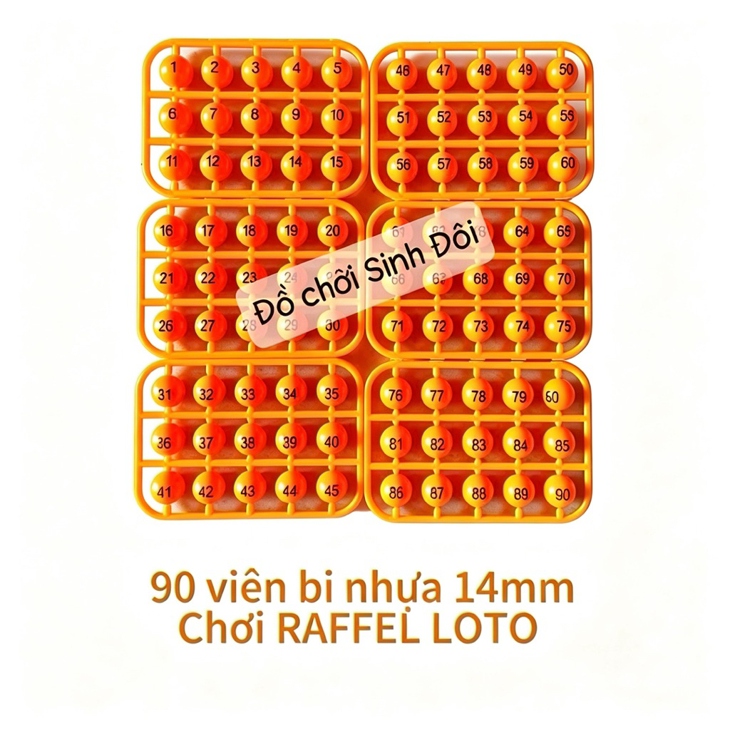 Bộ 90 số - bộ bi nhựa 90 số 1-90 - bi nhựa bóc thăm - phụ kiện của lô tô quay