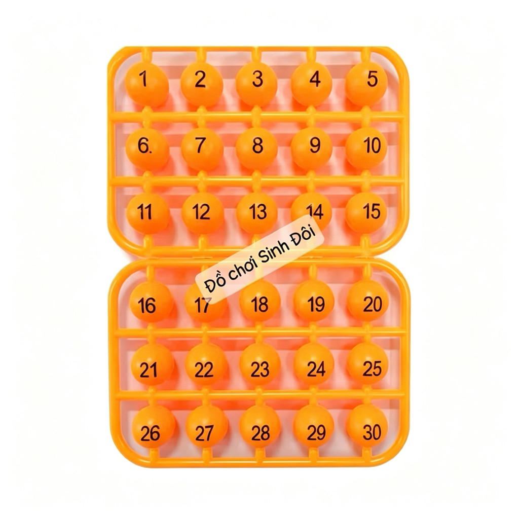 BỘ 30 SỐ - Bộ bi nhựa có in số 30 số 1-30 - bi nhựa đặt ruốt 14mm - phụ kiện chơi lô tô