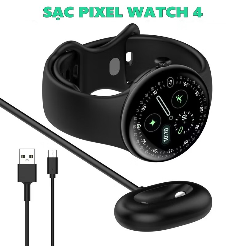 Dây Sạc Nhanh Cho Google Pixel Watch 4 - Tùy Chọn Cổng USB/Type-C - Size 41/45mm - Tích hợp từ tính