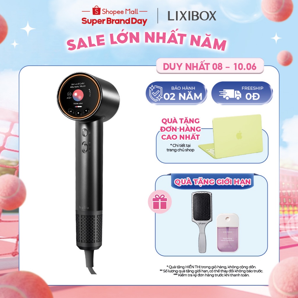 [SPLIVE] Máy Sấy Tóc Ion Âm Halio Hypersonic Hair Dryer