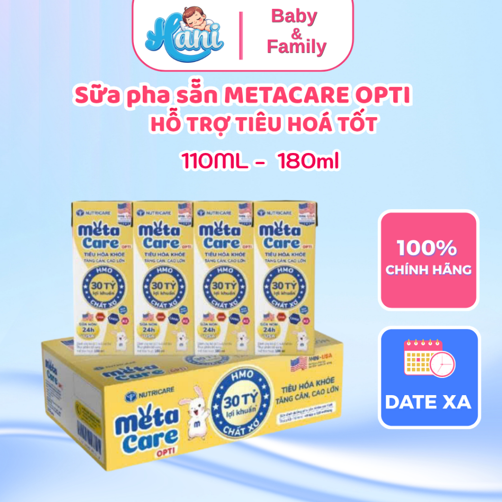 Thùng 48 hộp sữa pha sẵn Nutricare Metacare OPTI vàng 110/180ml