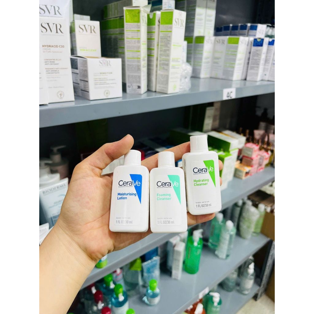 Sữa rửa mặt Cerave Foaming, Hydrating, SA Smoothing Cleanser cho da dầu mụn, khô, nhạy cảm 30ML, 88M