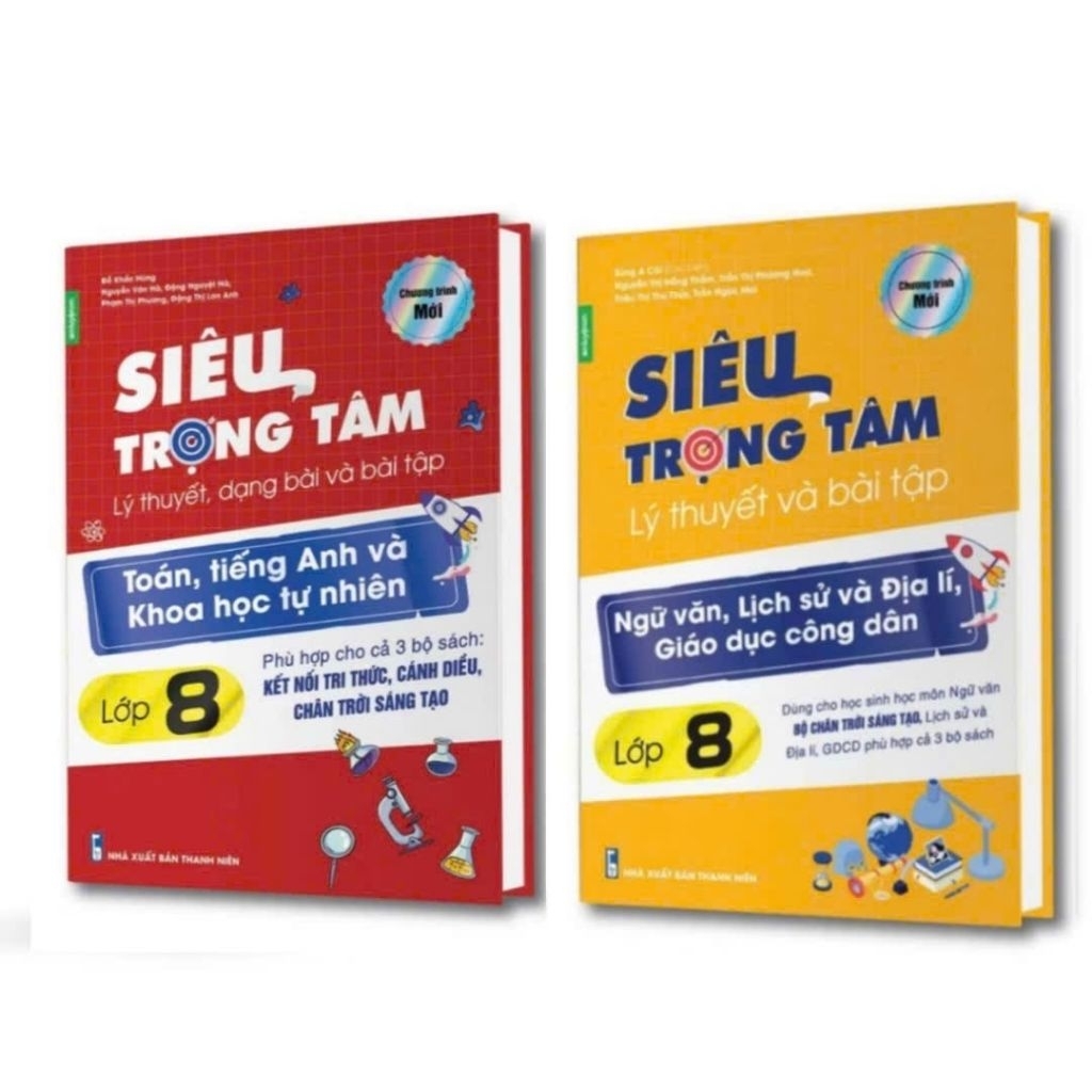 Combo 2 Cuốn Siêu Trọng Tâm Lớp 8 Toán Tiếng Anh KHTN & Văn KHXH Chân Trời Sáng Tạo