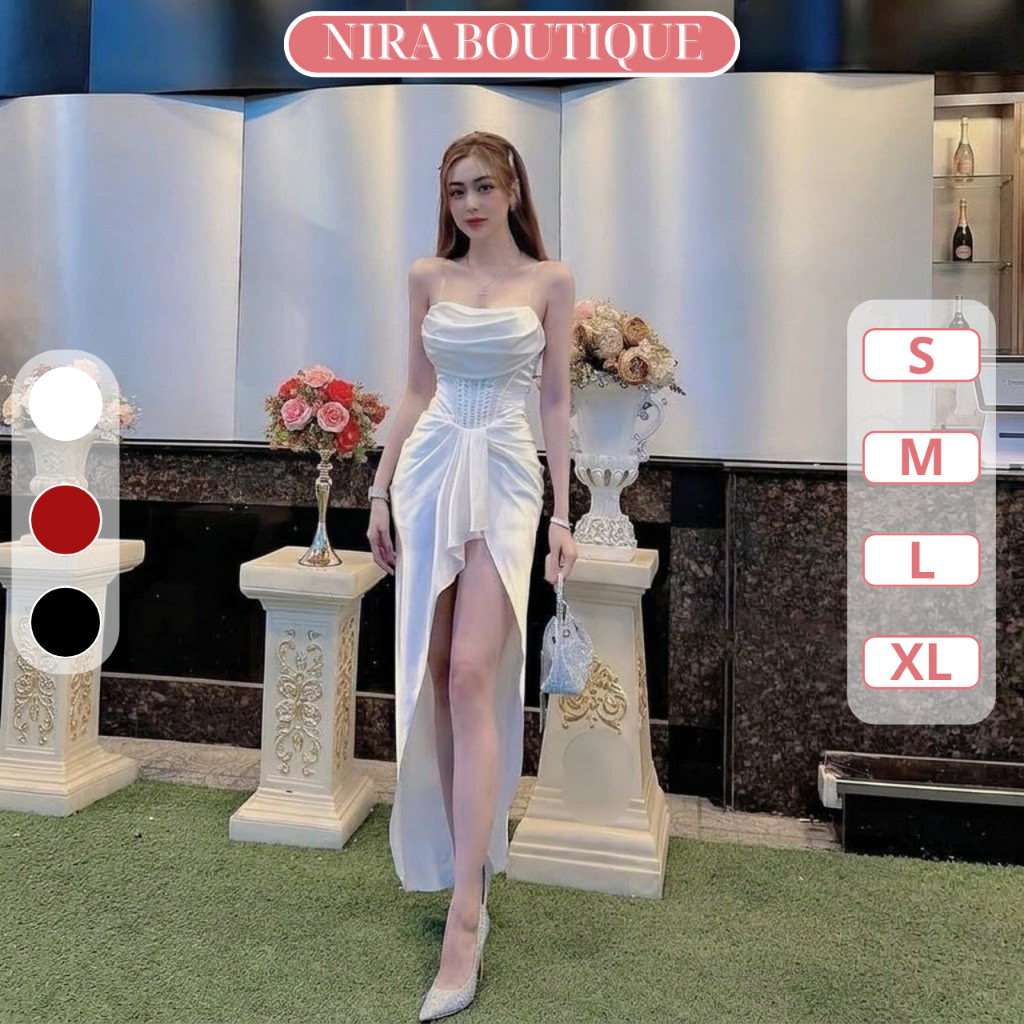 Đầm body đuôi tôm xẻ tà quyến rũ kèm quần-J22-Nira.Boutique