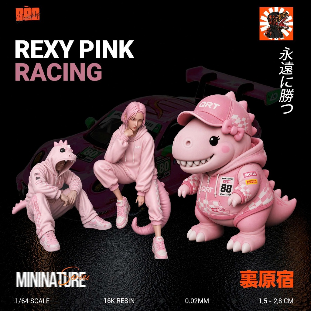 Combo 3 Phôi CHỦ ĐỀ REXY PINK 1/64 DIORAMA Resin Gốm Cam 16K-Tỉ lệ 1:64 trang trí Diorama phố 1/64